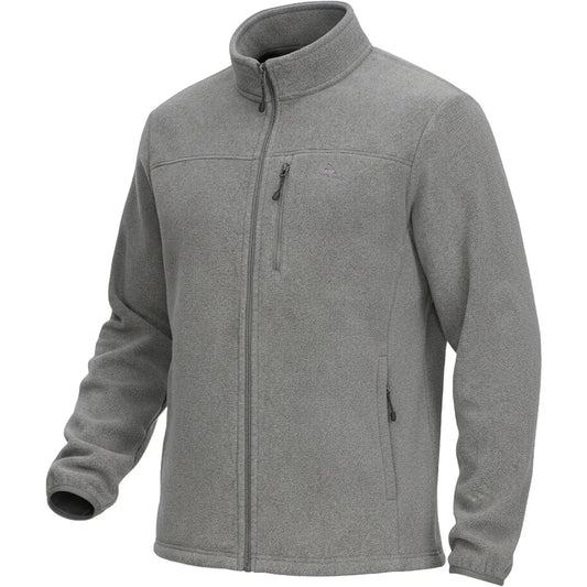 Pioneer Camp Fleece Jacket Men Full Zip Polar Lightweight Windproof Casual Soft Warm Outwear Outdoor Coat with Chest Pocket