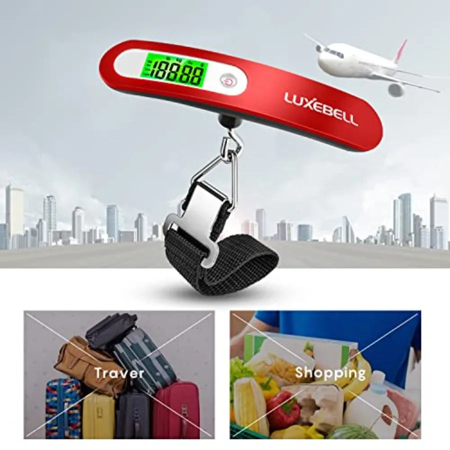 Digital Luggage Scale Vacation Travel Essentials Accessories Gifts for Traveler Portable Suitcase Handheld Weight Scale 110 lbs