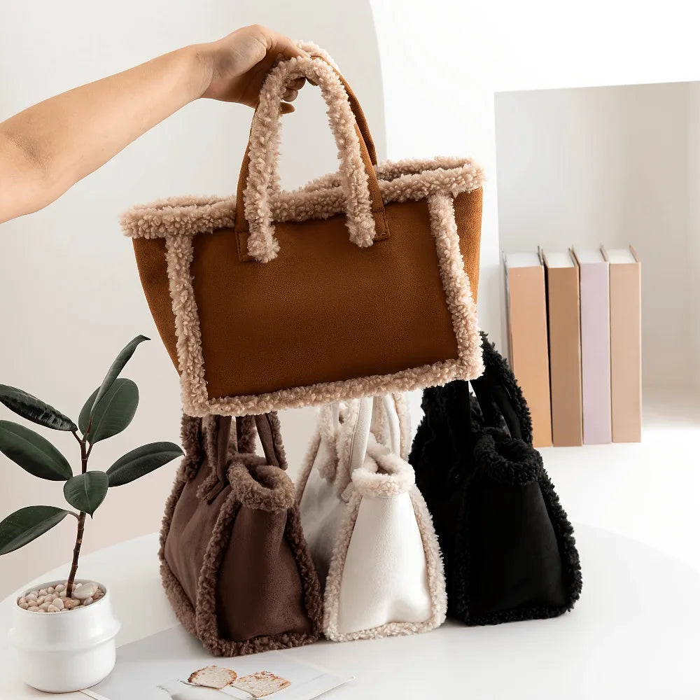 Women's Plush Crossbody Handle Bag Autumn Winter Elegant Bag Soft Velvet Handbag Large Capacity Shoulder Bag Best Gifts for Wedding Party Festival Valentine's Day Thanks Giving Day