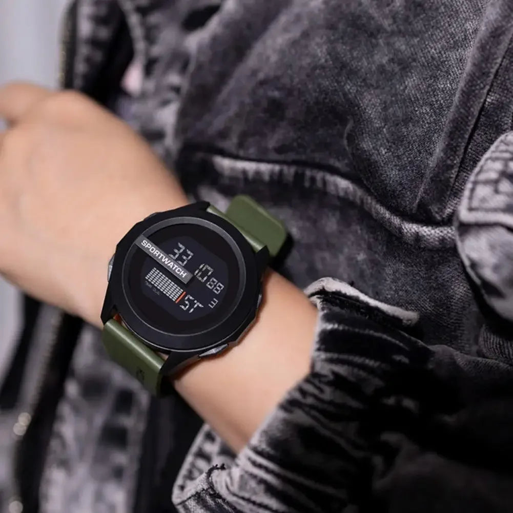 Digital LED Sports Watch For Men Waterproof Alarm Clock Fitness