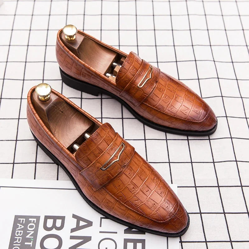 Mogaciillo Italian Leather Mens Slip On Driving Shoes