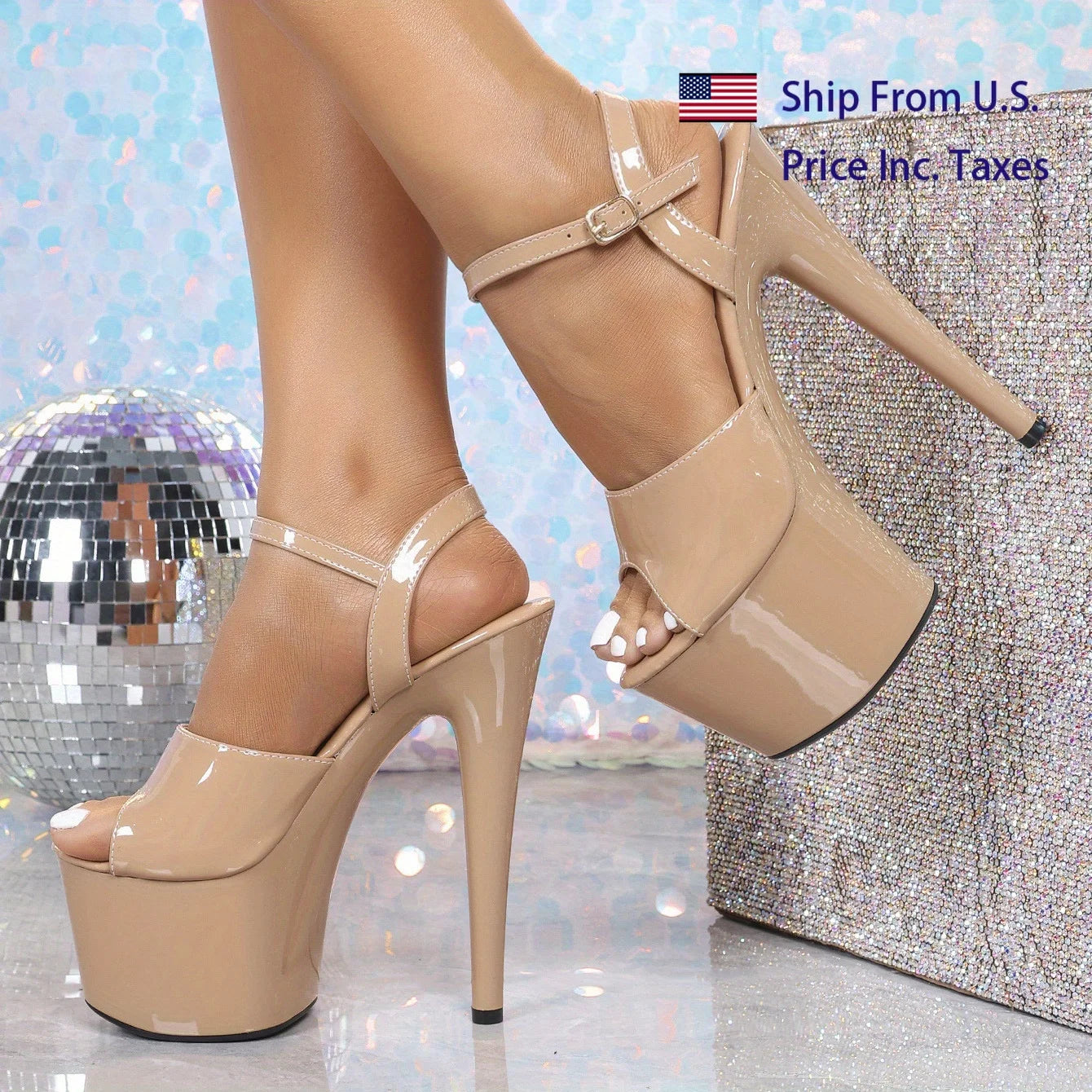 Send US Taxs Waterproof Platform Sandals Women Stiletto