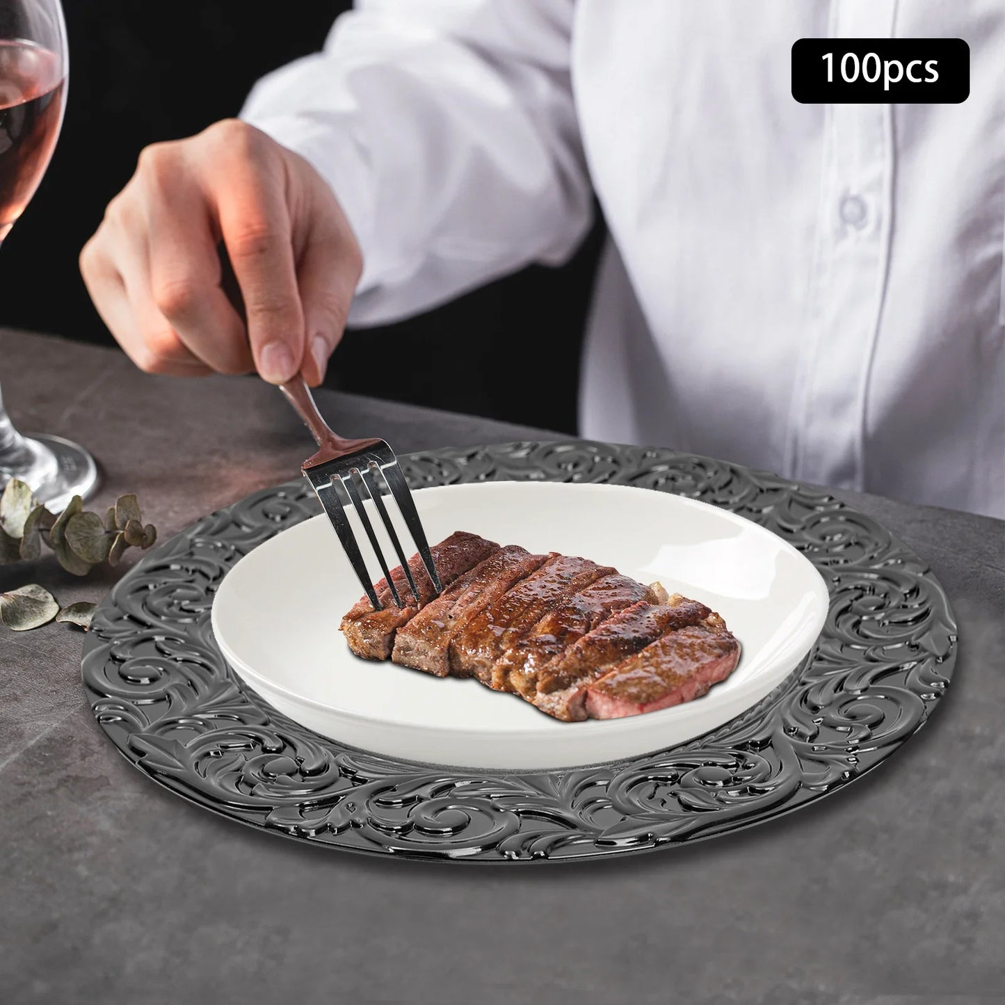 Bymaocar Charger Plates Set Elegant Round Serving Plates