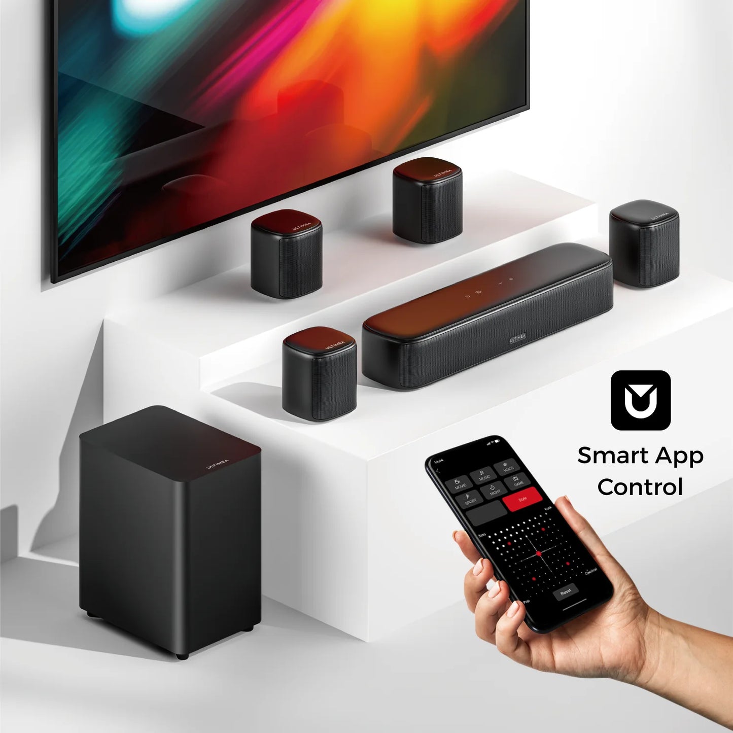 ULTIMEA 7.1 Channel Sound Bar System With App Controlled Virtual Surround Sound