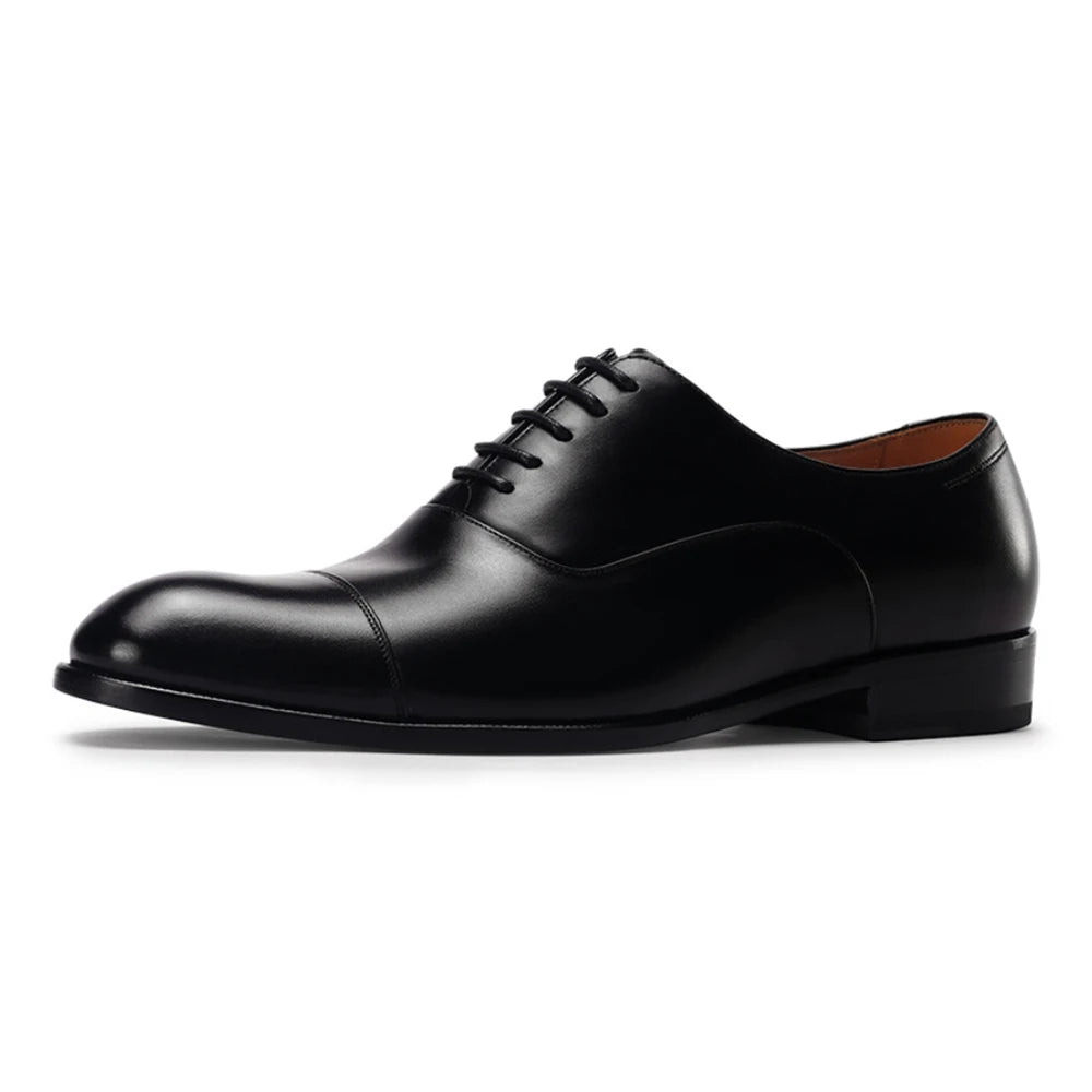 Men's Handmade Oxford Dress Shoes Full-Grain Leather Daily Business Footwear Comfortable Classic Style