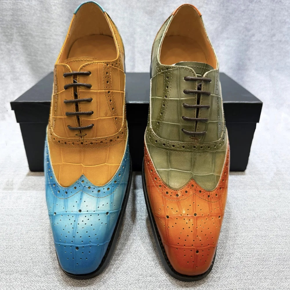 Felix Chu Men's Genuine Leather Wingtip Oxfords