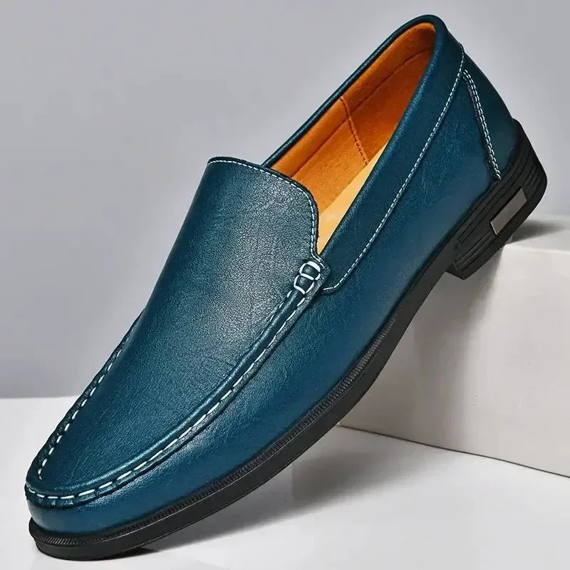 Genuine Leather Mens Dress Shoes Slip On Loafers For Business