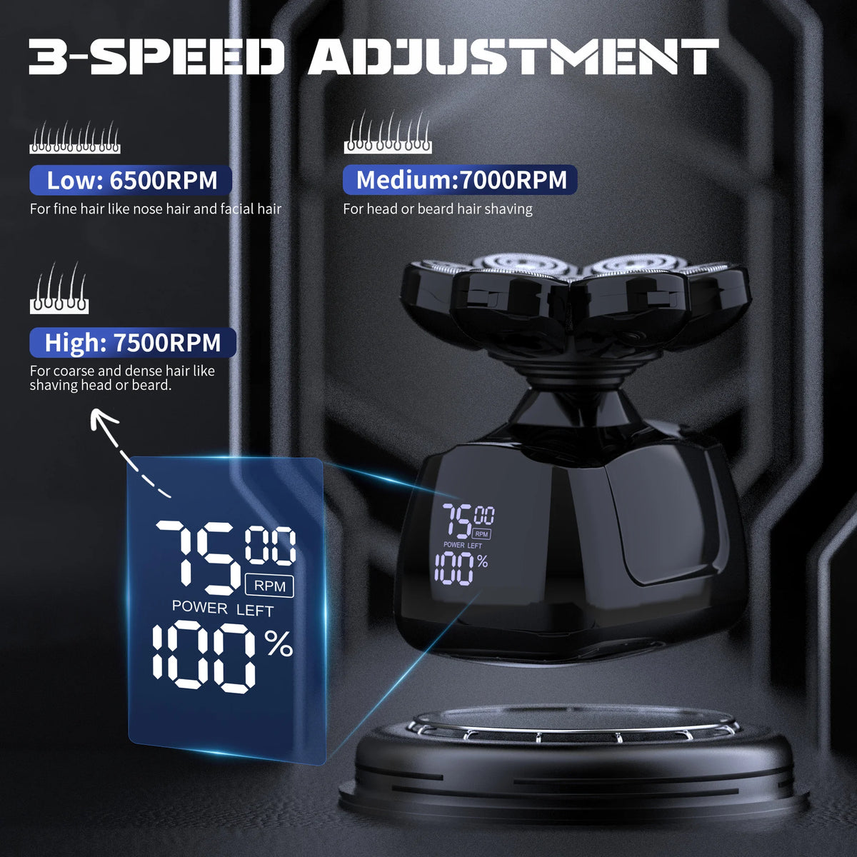 Sejoy Men Magnetic Floating Wet Dry Electric Shaver With USB