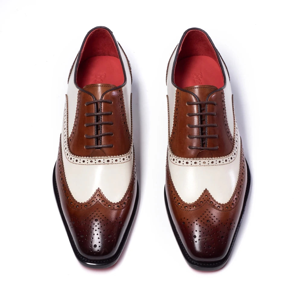 Felix Chu Mens Leather Oxford Dress Shoes Retro Baroque Style