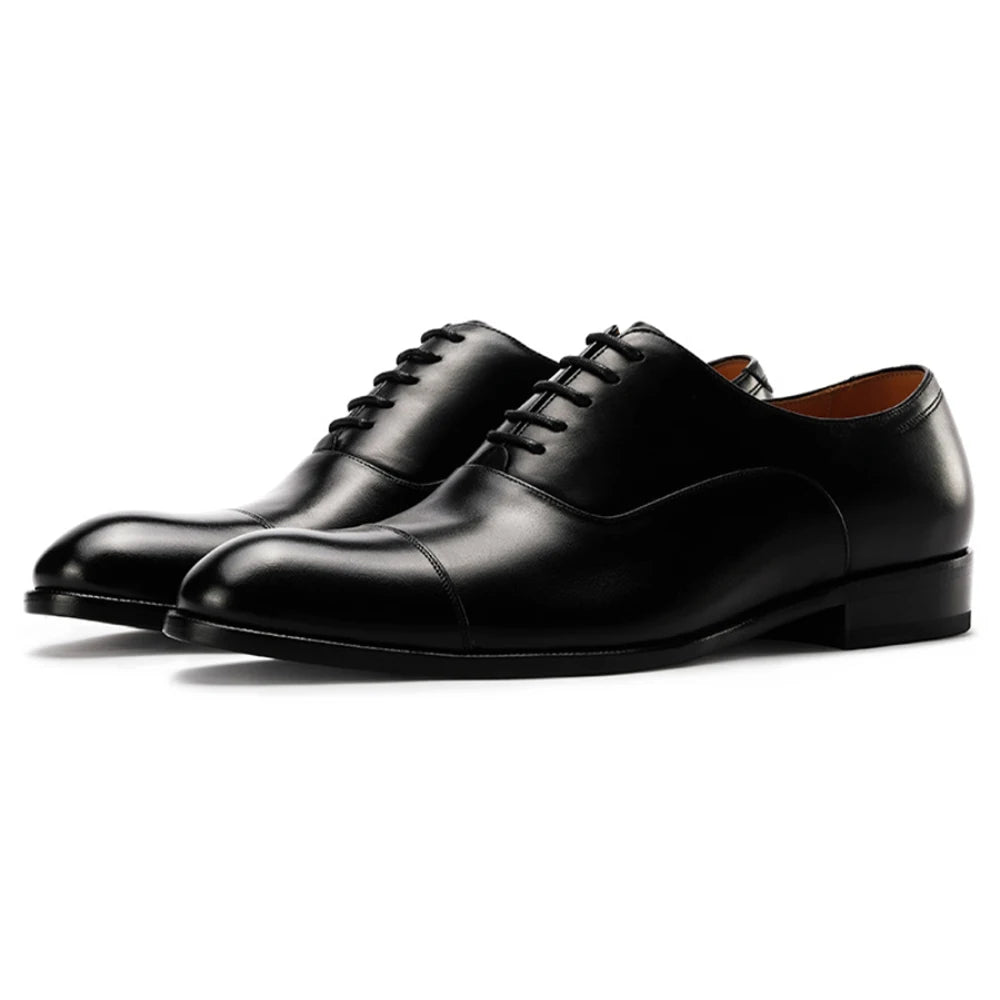 Men's Handmade Oxford Dress Shoes Full-Grain Leather Daily Business Footwear Comfortable Classic Style