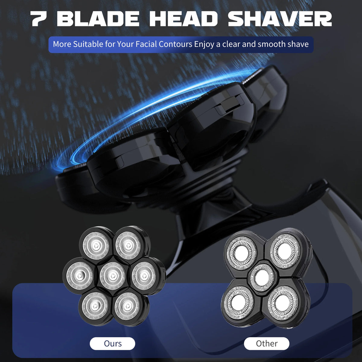 Sejoy Men Magnetic Floating Wet Dry Electric Shaver With USB
