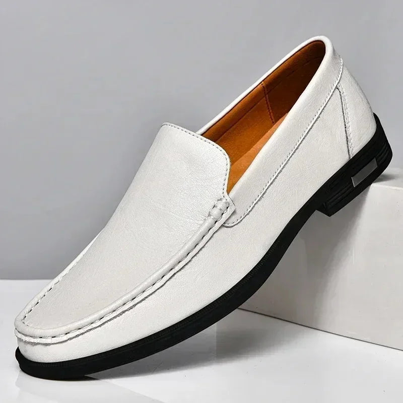 Genuine Leather Mens Dress Shoes Slip On Loafers For Business