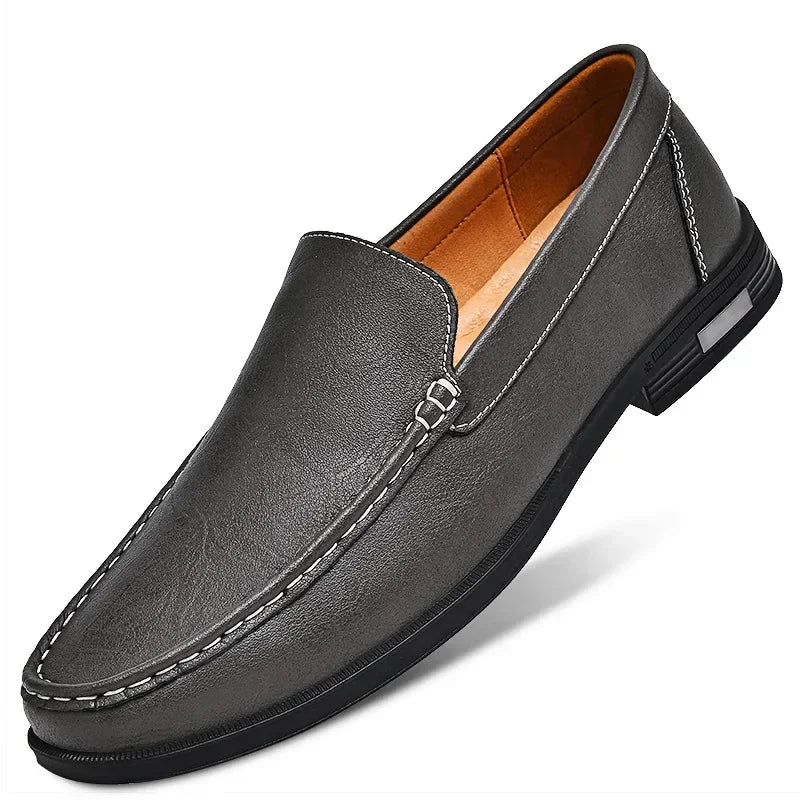 Genuine Leather Mens Dress Shoes Slip On Loafers For Business