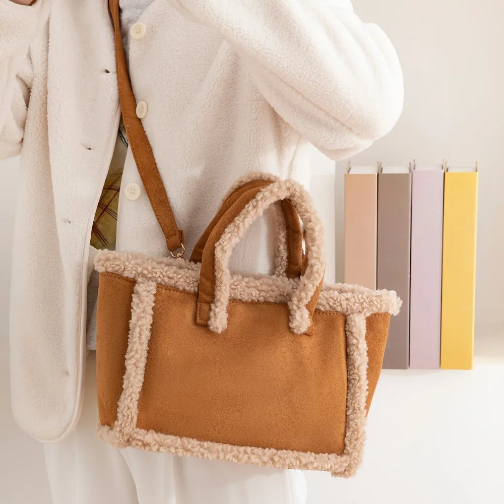 Women's Plush Crossbody Handle Bag Autumn Winter Elegant Bag Soft Velvet Handbag Large Capacity Shoulder Bag Best Gifts for Wedding Party Festival Valentine's Day Thanks Giving Day
