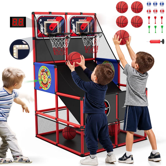 Indoor Basketball Arcade Game With Dart Boards And Led Scoreboard