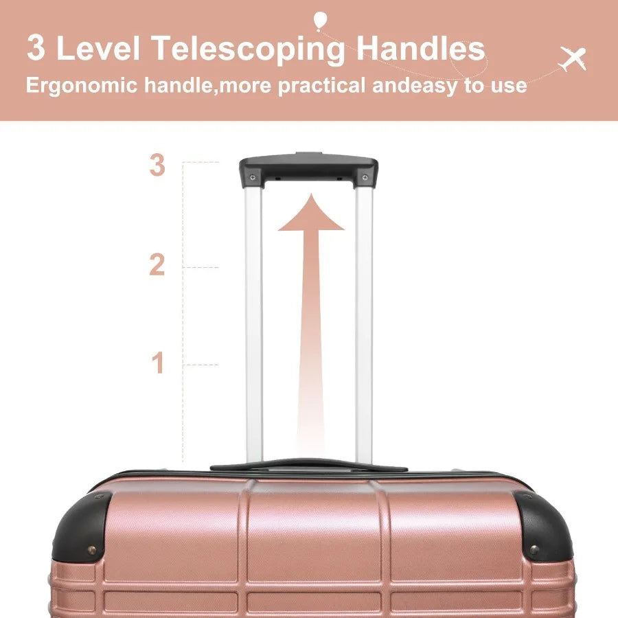 Hardside Luggage Set 4 Piece ABS PC Spinner Wheels TSA Lock