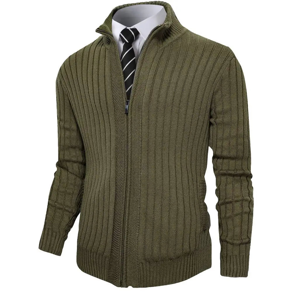 Pioneer Camp Men's Cardigan Sweaters Full Zip Up Slim Fit Stand Collar