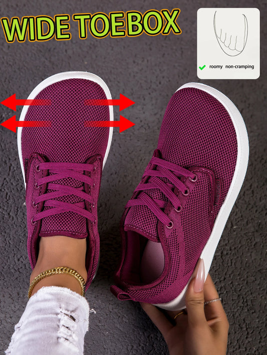 Women Wide Toe Box Walking Shoes Breathable Mesh Sneakers Lightweight