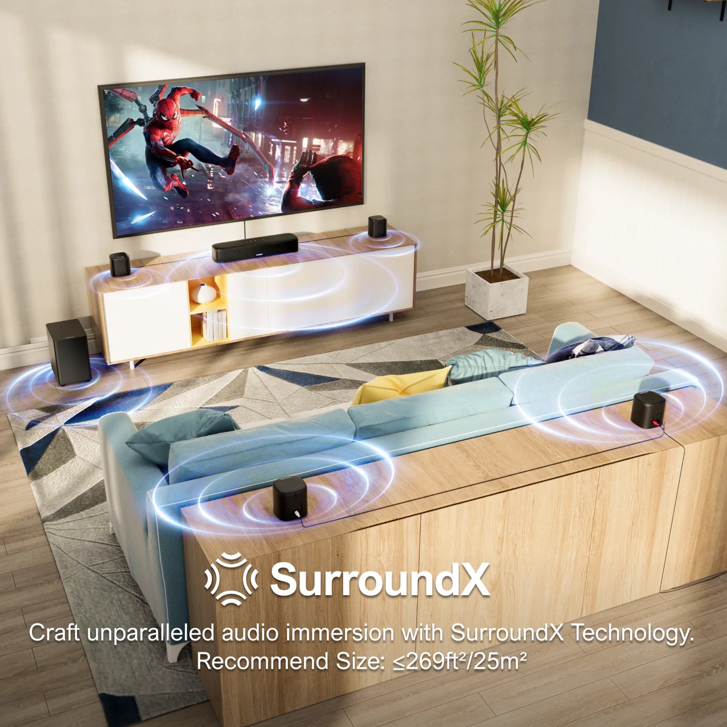ULTIMEA 7.1 Channel Sound Bar System With App Controlled Virtual Surround Sound