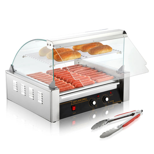 SucceBuy Commercial Hot Dog Roller Sausage Maker Barbecue Grill 110V