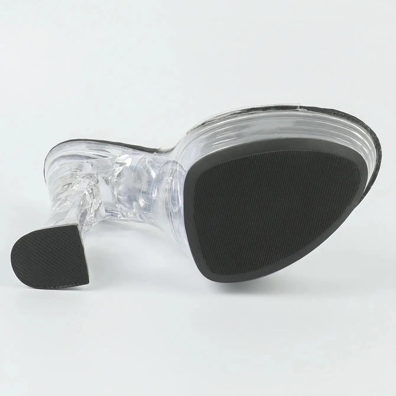 Mclubgirl Women's Clear Heel Platform Sandals Dress Party