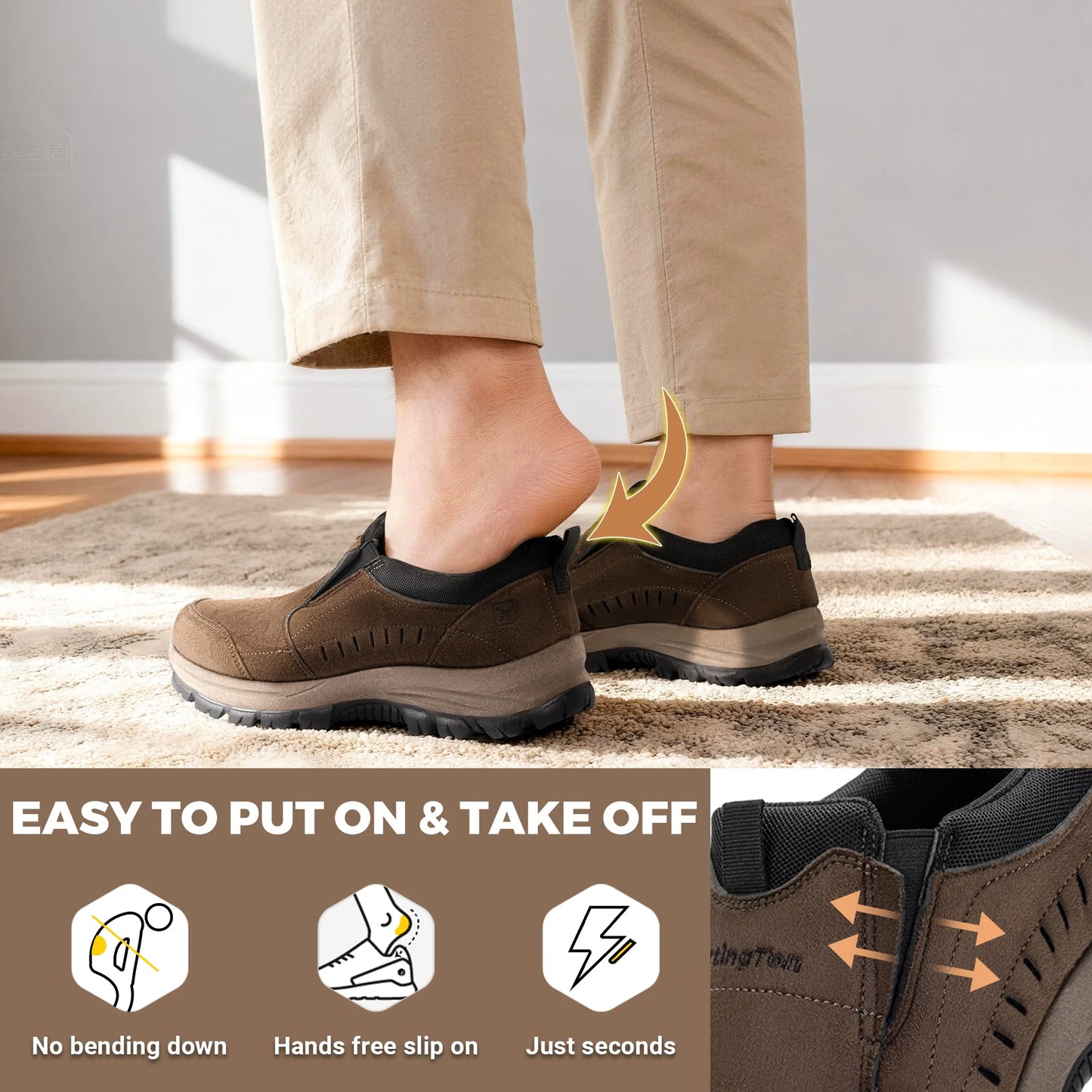 Mens Slip On Loafers For Business Casual With Arch Support All Day Comfort