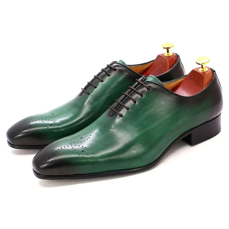 Felix Chu Mens Oxford Whole Cut Leather Dress Shoes