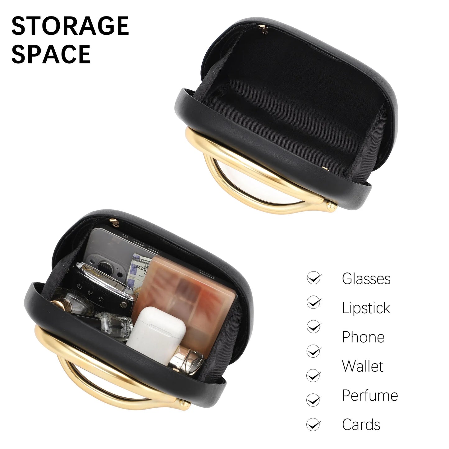 Clutch Purses for Women Evening Bags with Chain Trendy Metal Handle Purses Evening Handbags Crossbody Shoulder Bag for Formal Wedding Party Cocktail Prom ﻿