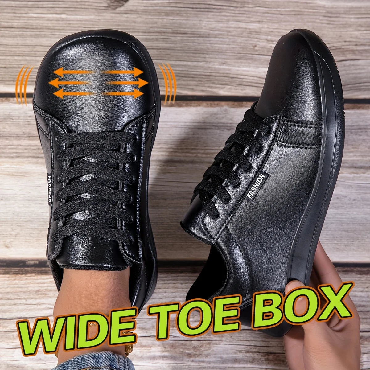 Women Wide Toe Box Nylon Lace Up Skate Sneakers Shoes