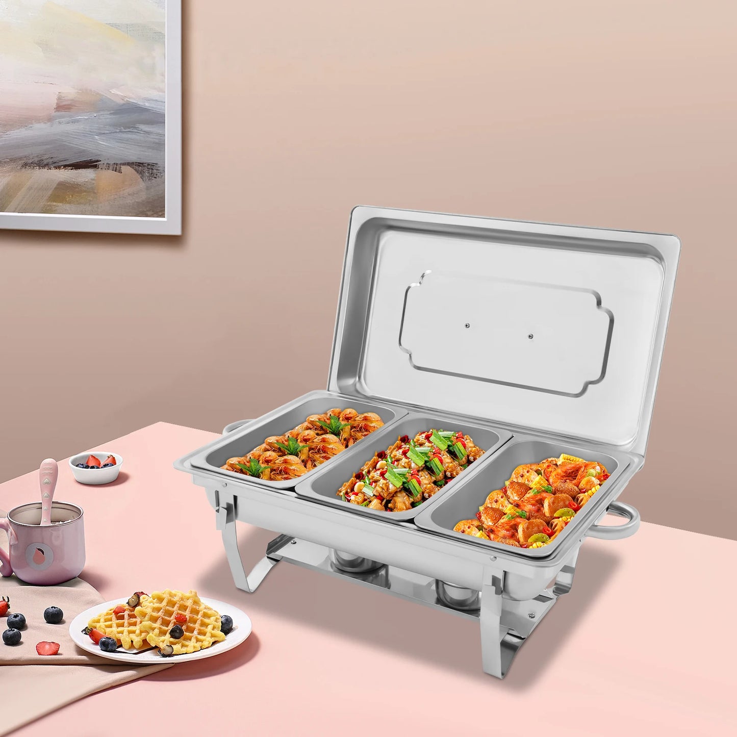 Hign-concerned 3 Compartment Stainless Steel Chafing Dish