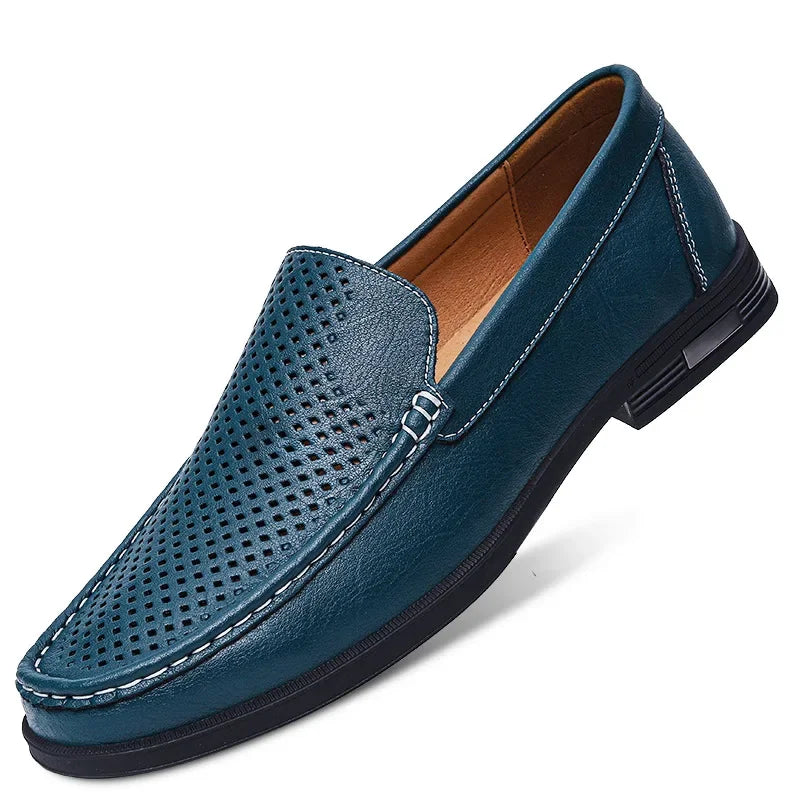 Genuine Leather Mens Dress Shoes Slip On Loafers For Business
