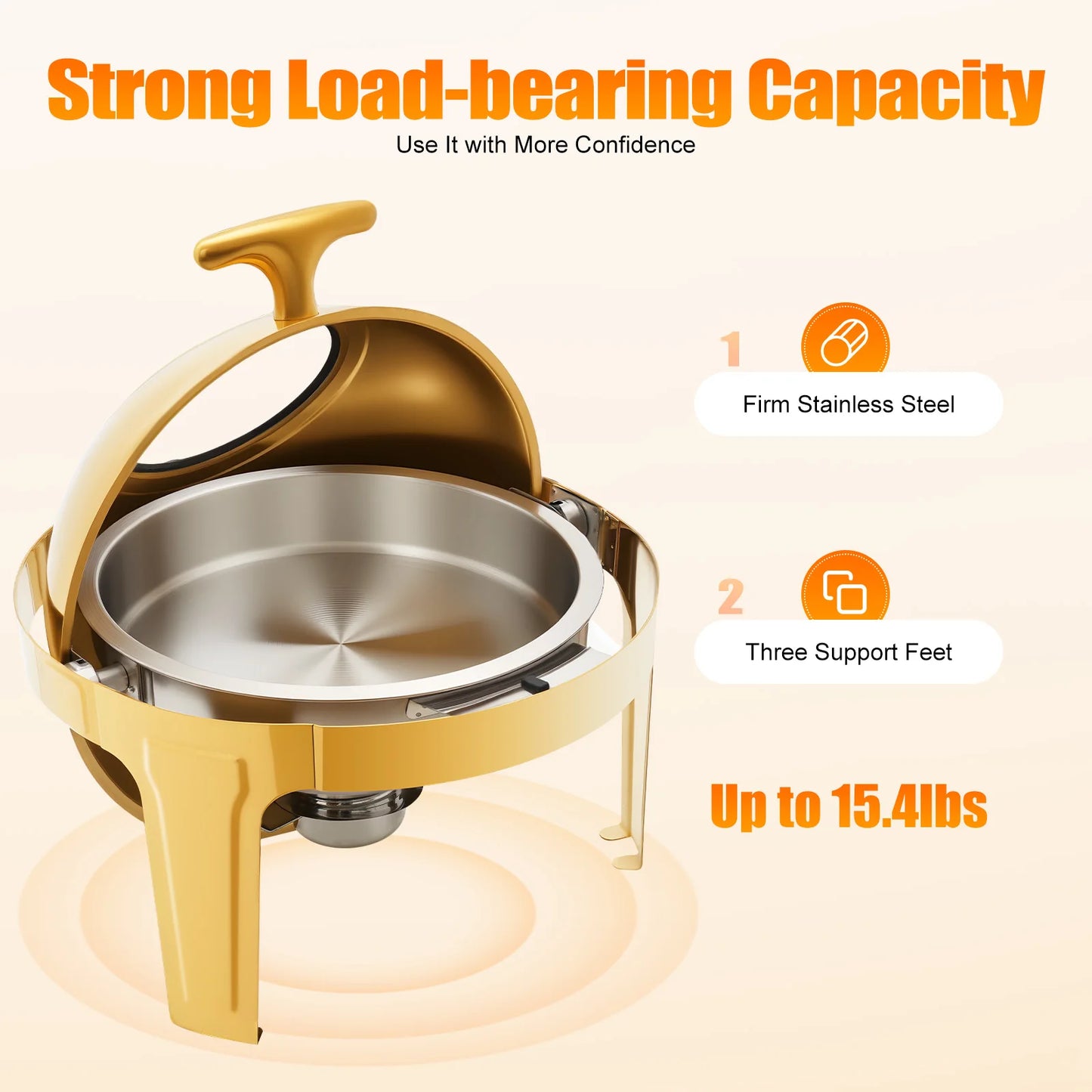 Bymaocar Stainless Round Chafing Dish Buffet Server Lid