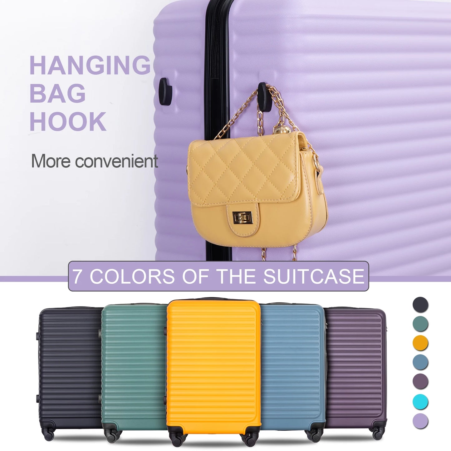 Travelhouse 3 Piece Hardside Luggage Set Spinner Wheels