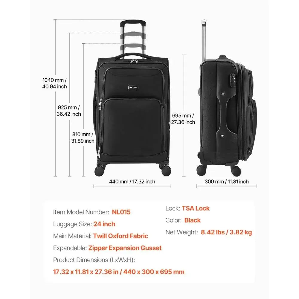 Hign-concerned Expandable Softside Spinner Luggage Pro