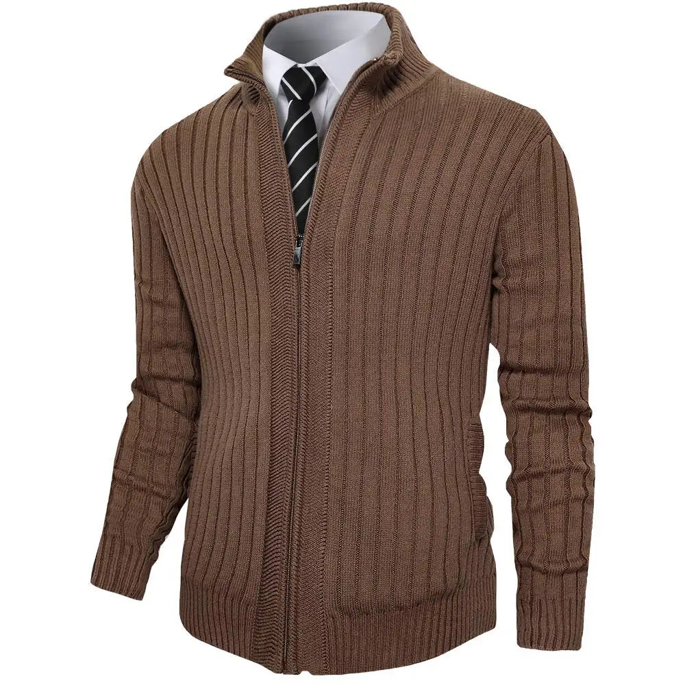 Pioneer Camp Men's Cardigan Sweaters Full Zip Up Slim Fit Stand Collar
