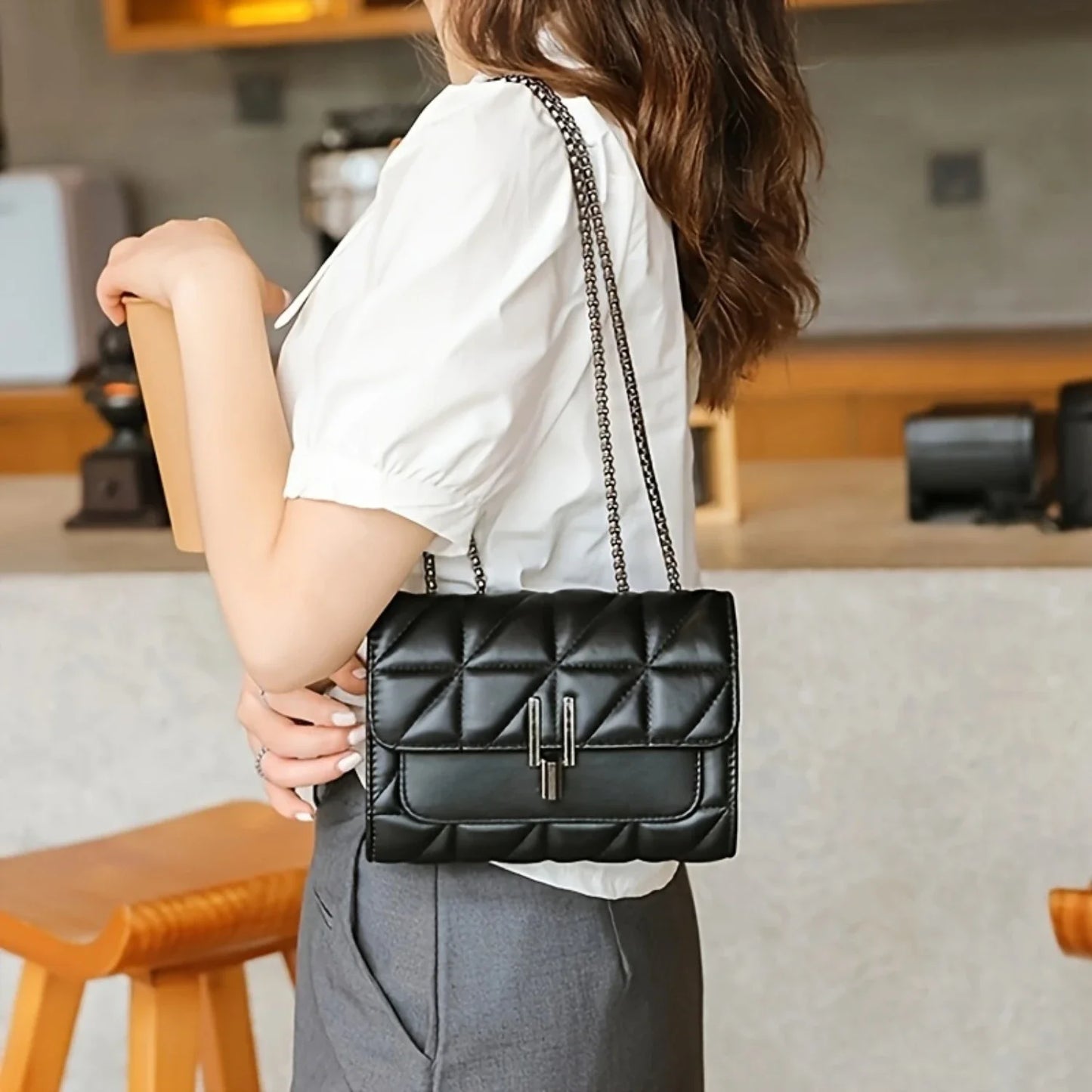 Hign Concerned Chemical Mini Crossbody PU Quilted Chain Bag