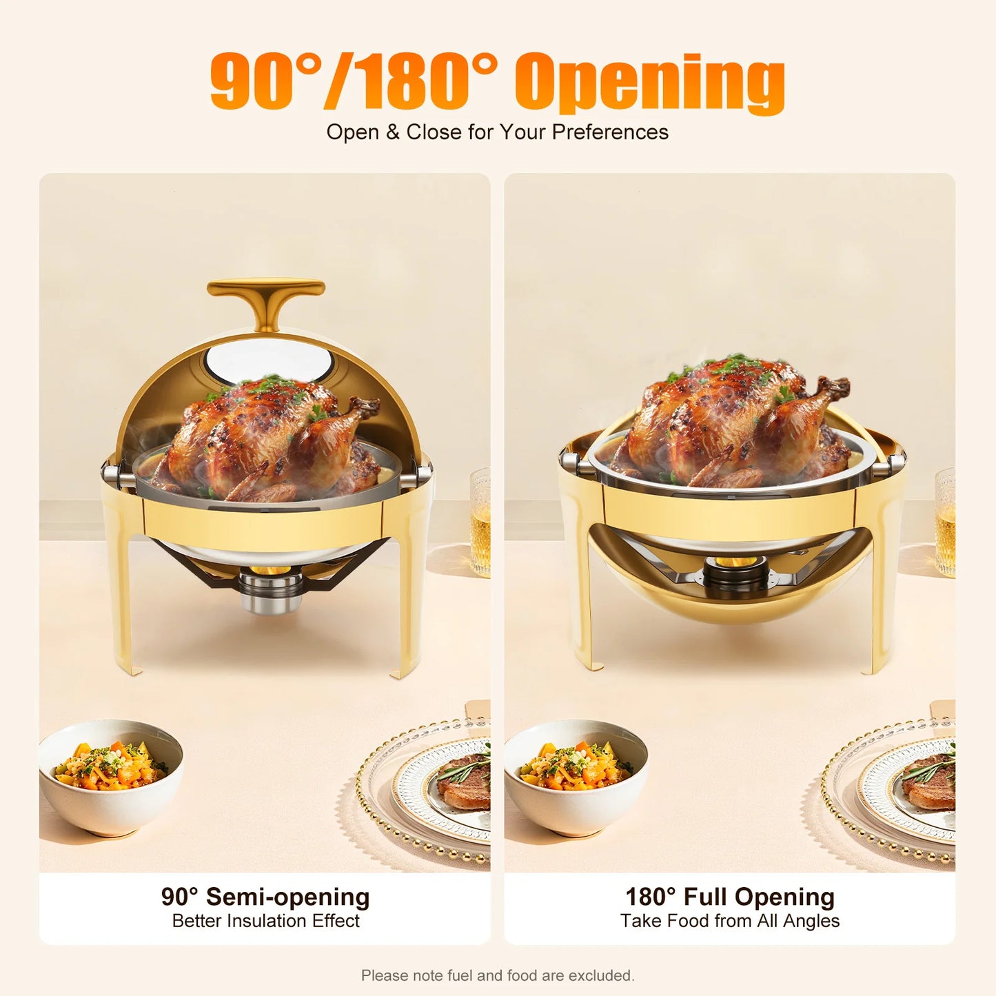 Bymaocar Stainless Round Chafing Dish Buffet Server Lid