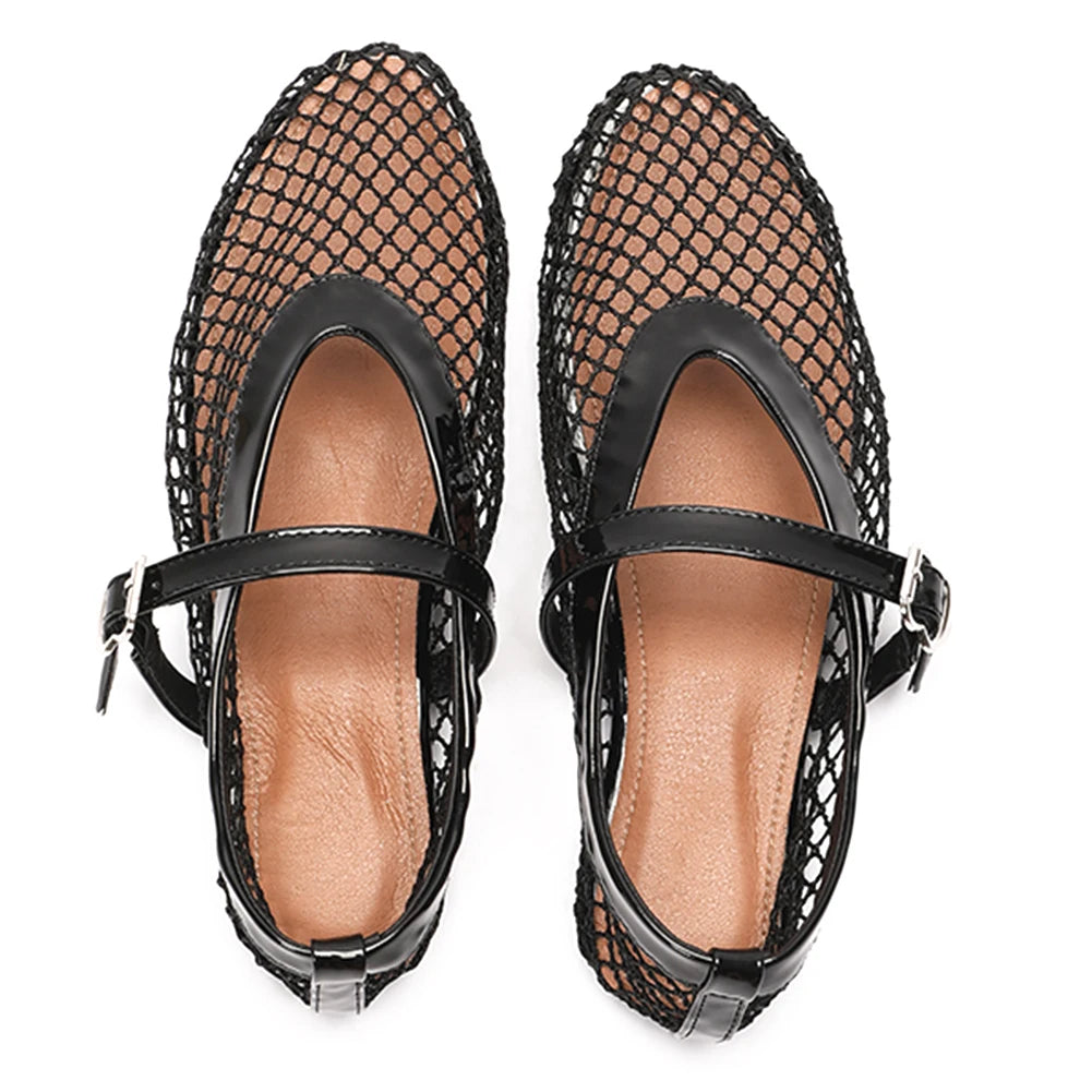 Guangdong Women Mesh Ballet Flats Slip On Ballerina Shoes