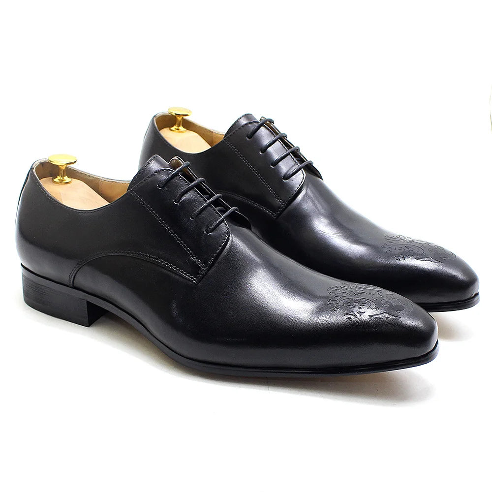Felix Chu Classic Men Oxford Derby Genuine Leather Dress Shoes