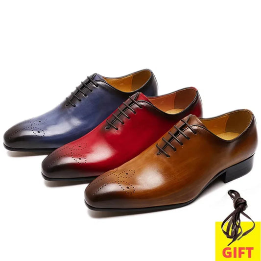 Felix Chu Mens Oxford Whole Cut Leather Dress Shoes
