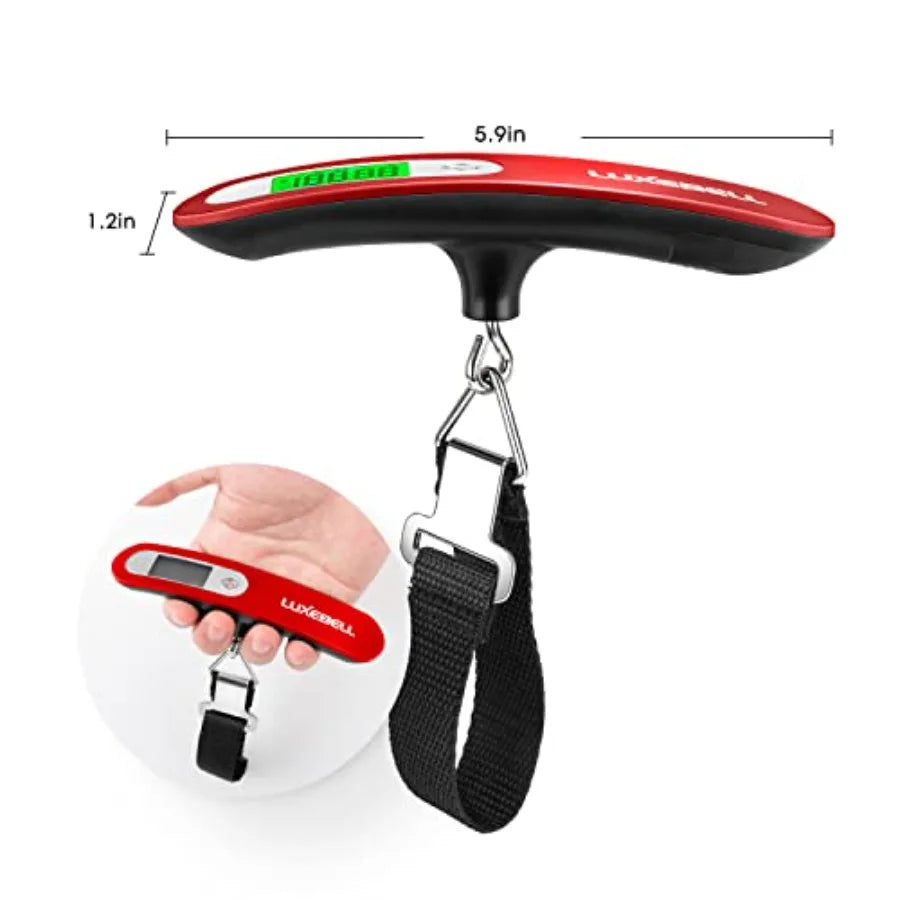 Digital Luggage Scale Vacation Travel Essentials Accessories Gifts for Traveler Portable Suitcase Handheld Weight Scale 110 lbs