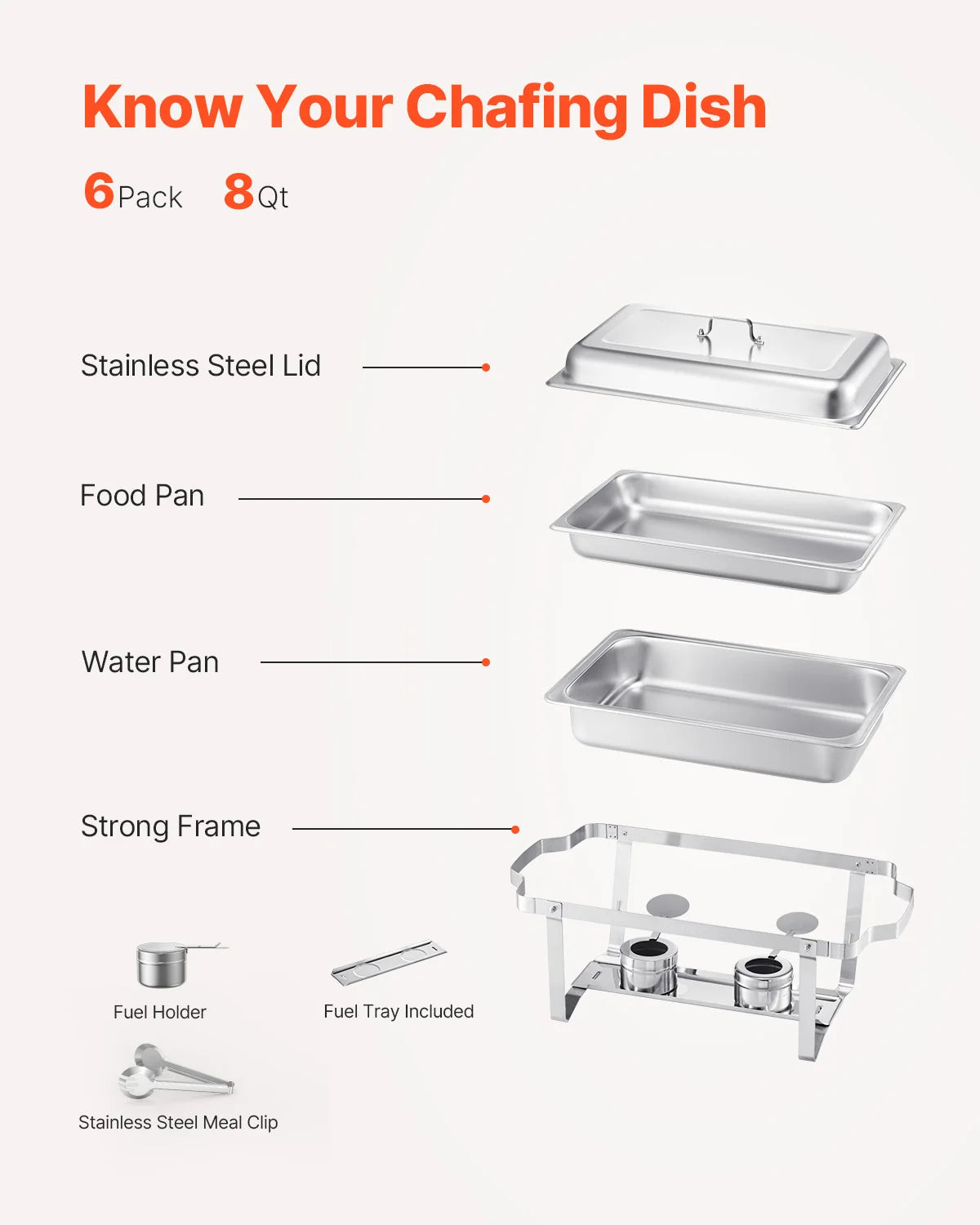 SucceBuy Stainless Steel Chafing Dish Buffet Set With Lid