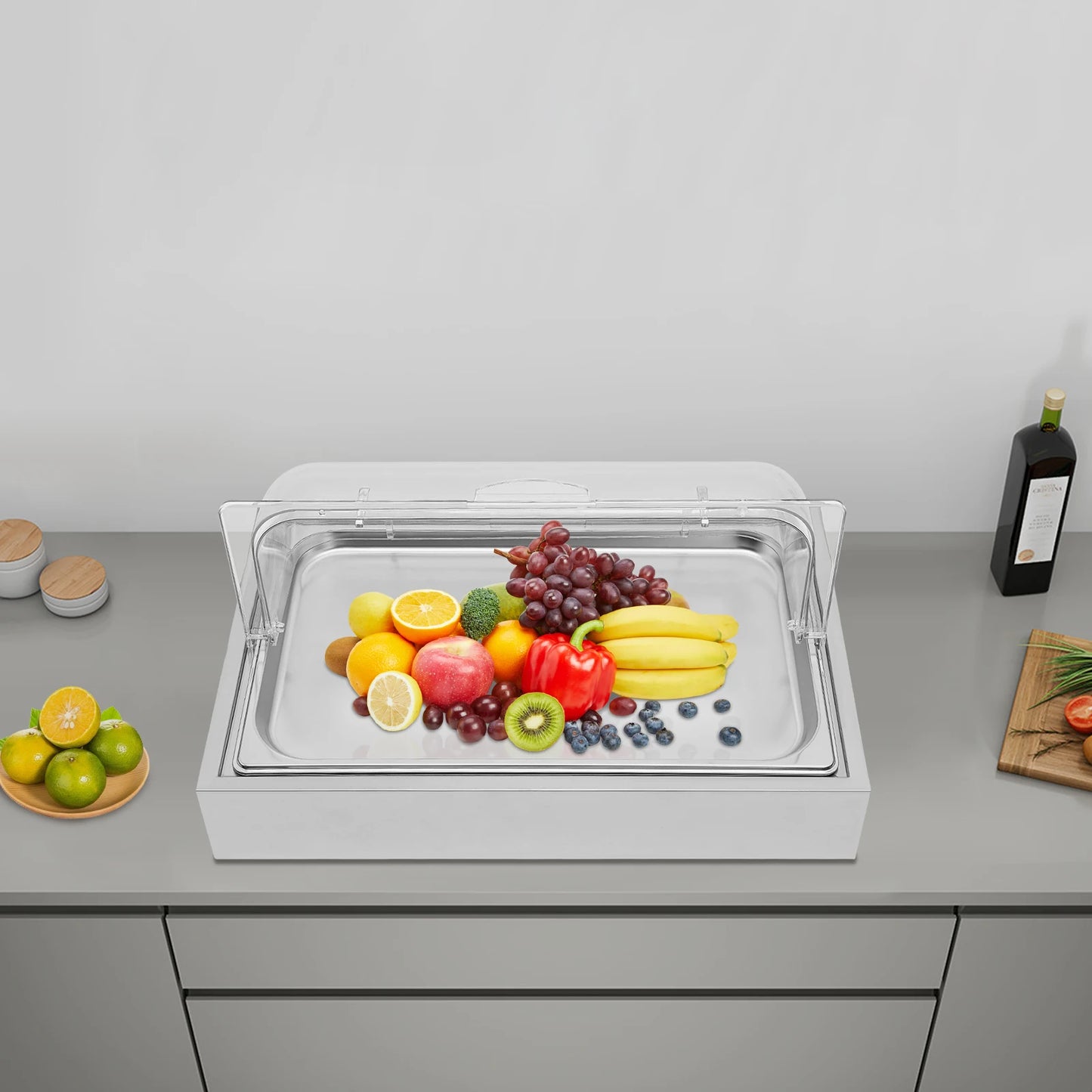 Bymaocar Stainless Steel Ice Display Tray Built In Pan