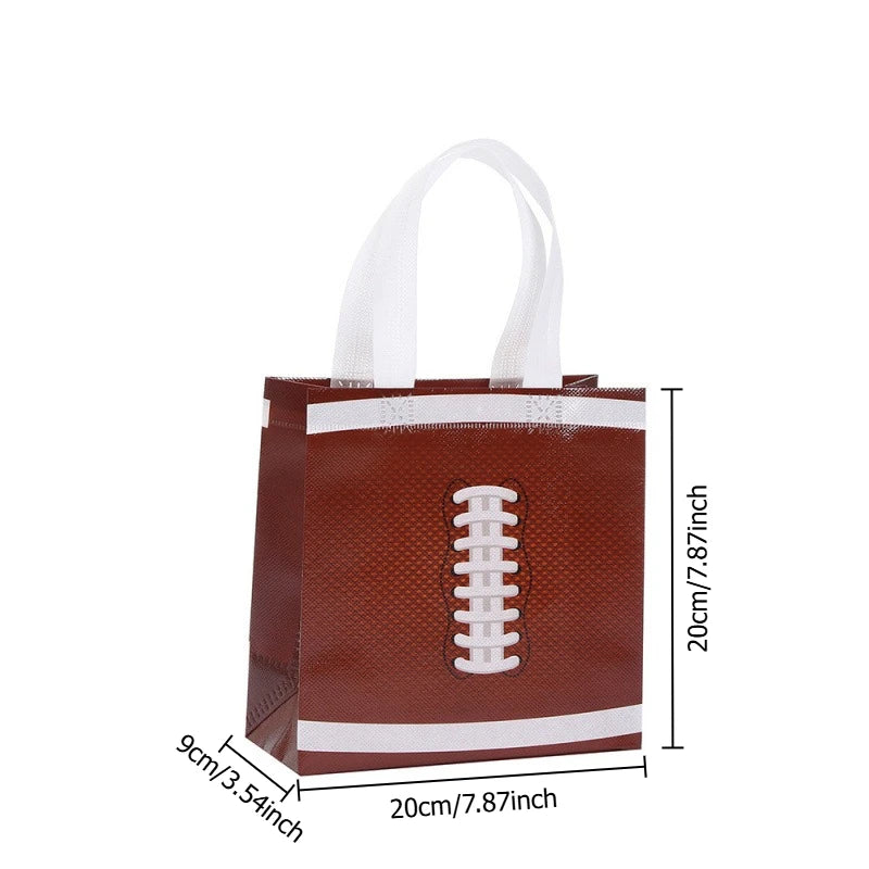 12/24pcs Non-woven Gift Bags Soccer Baseball Basketball Football Print Bags Kids Birthday Party Favor Treat Bags For Sports Fans
