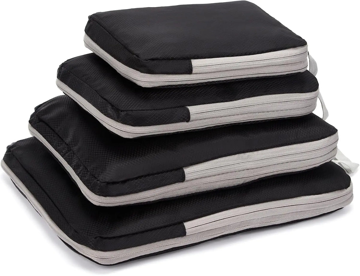 4Pcs/Set Travel Compression Packing Cubes Bag S/M/L/X Portable Suitcase Clothes Organizers Waterproof Luggage Storage Cases Drawer Bags for Travel