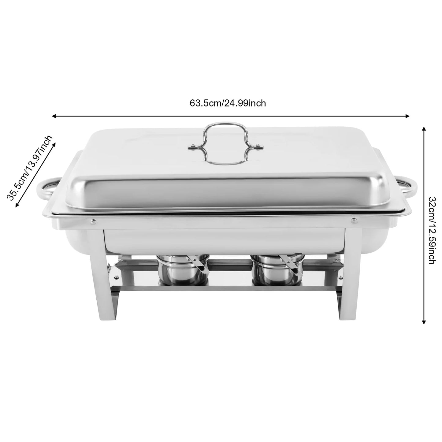 Stainless Steel Chafing Dish Buffet Set Rectangular Chafer Warmer