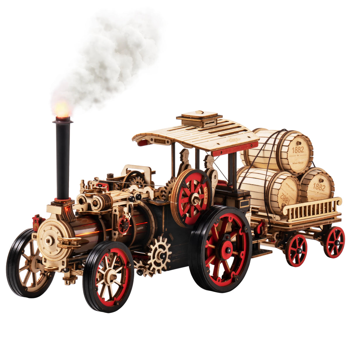 ROKR Wooden 3D Puzzle Steam Engine Mechanical Model Kit
