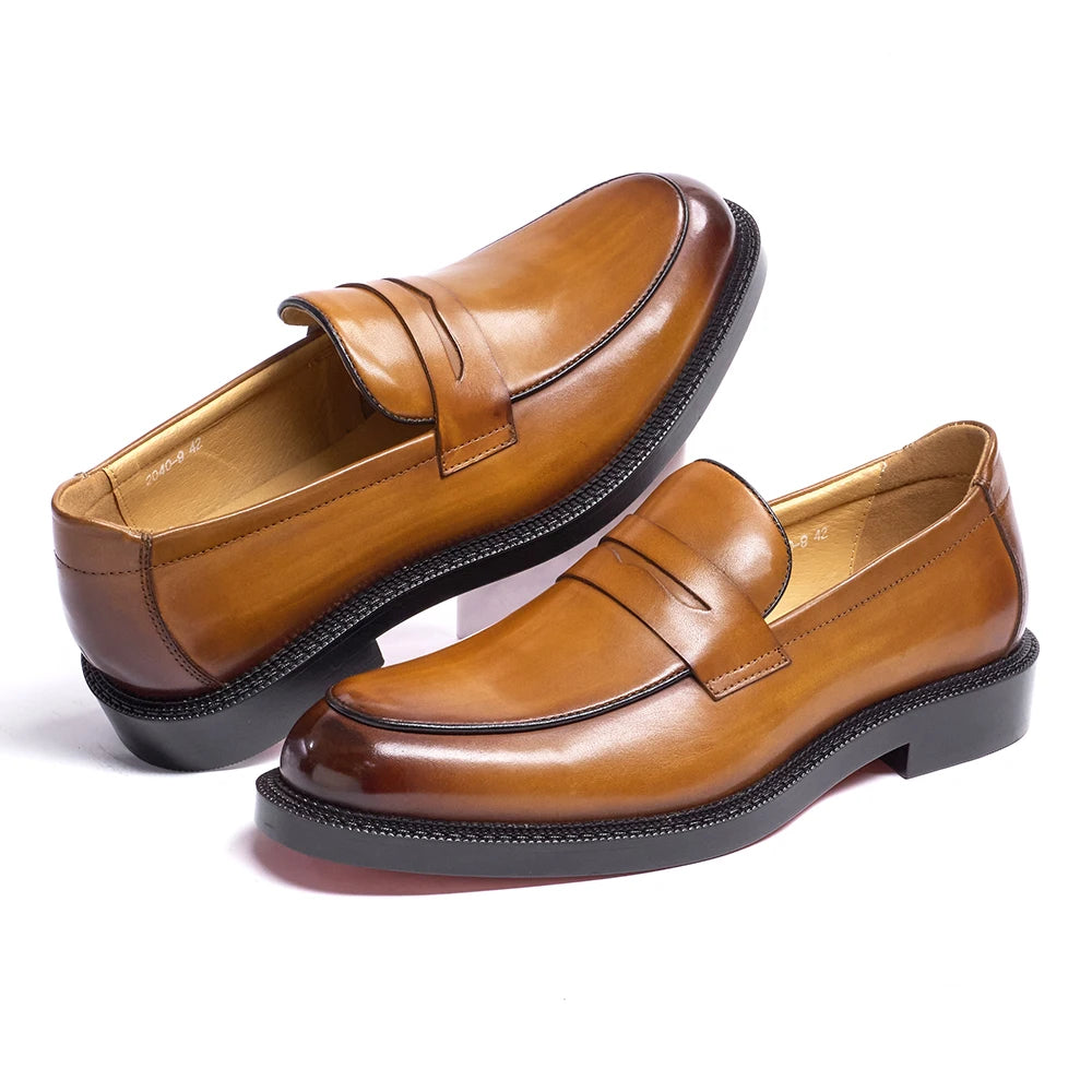 Felix Chu Mens Genuine Leather Loafers Driving Shoes Casual