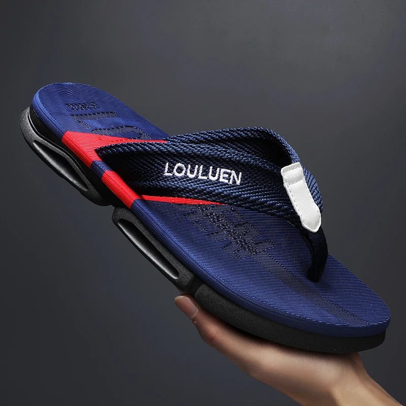 LOULUEN Men Flip Flops Breathable Casual Beach Slippers Outdoor