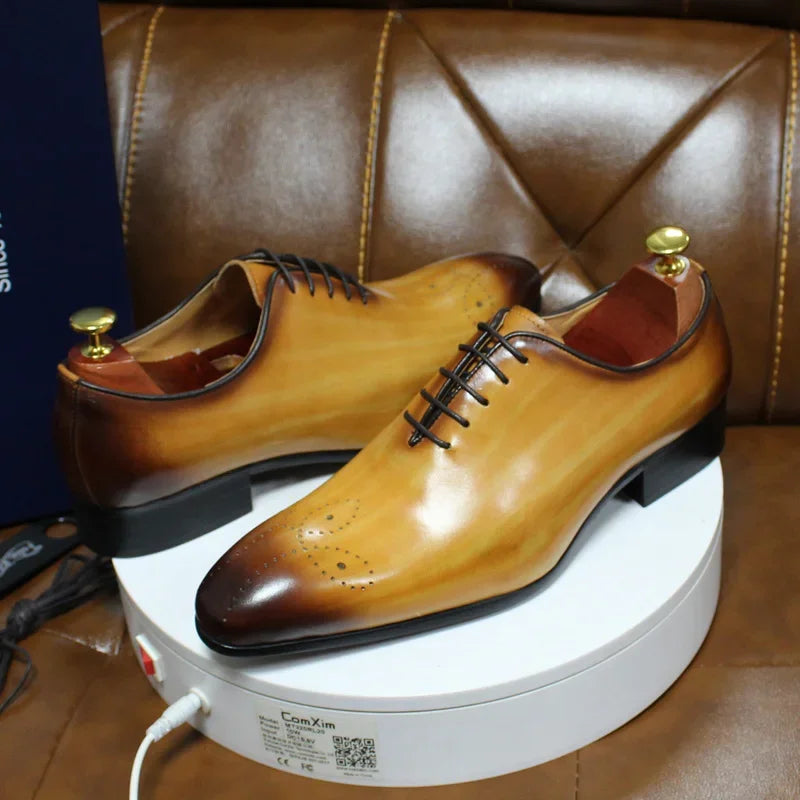 Felix Chu Mens Oxford Whole Cut Leather Dress Shoes